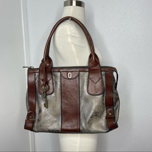 Fossil Vintage Reissue Leather Satchel Purse - Key details